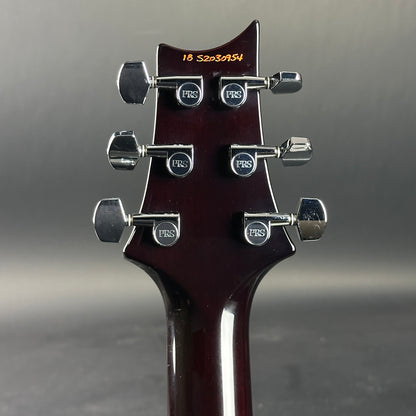 Back of headstock of Used PRS S2 Studio Sunburst.