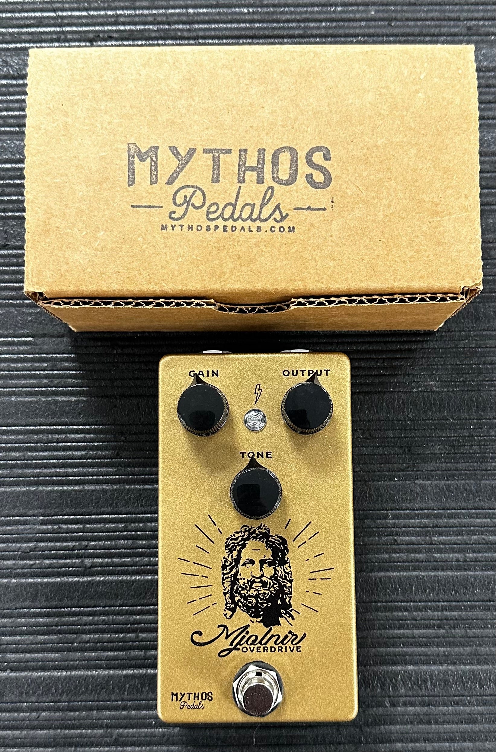 Top of with box of Used Mythos Pedals Mjolnir Overdrive w/box TSS3401