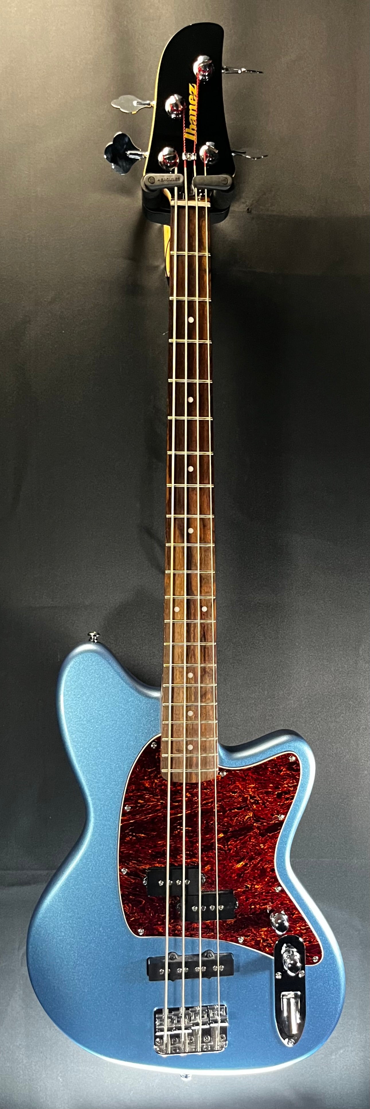 Full front of Used Ibanez TMB100 Talman Active Bass Blue w/Bag TFW386