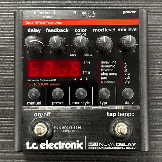 Top of Used TC Electronic ND-1 Nova Delay Pedal TSS3440