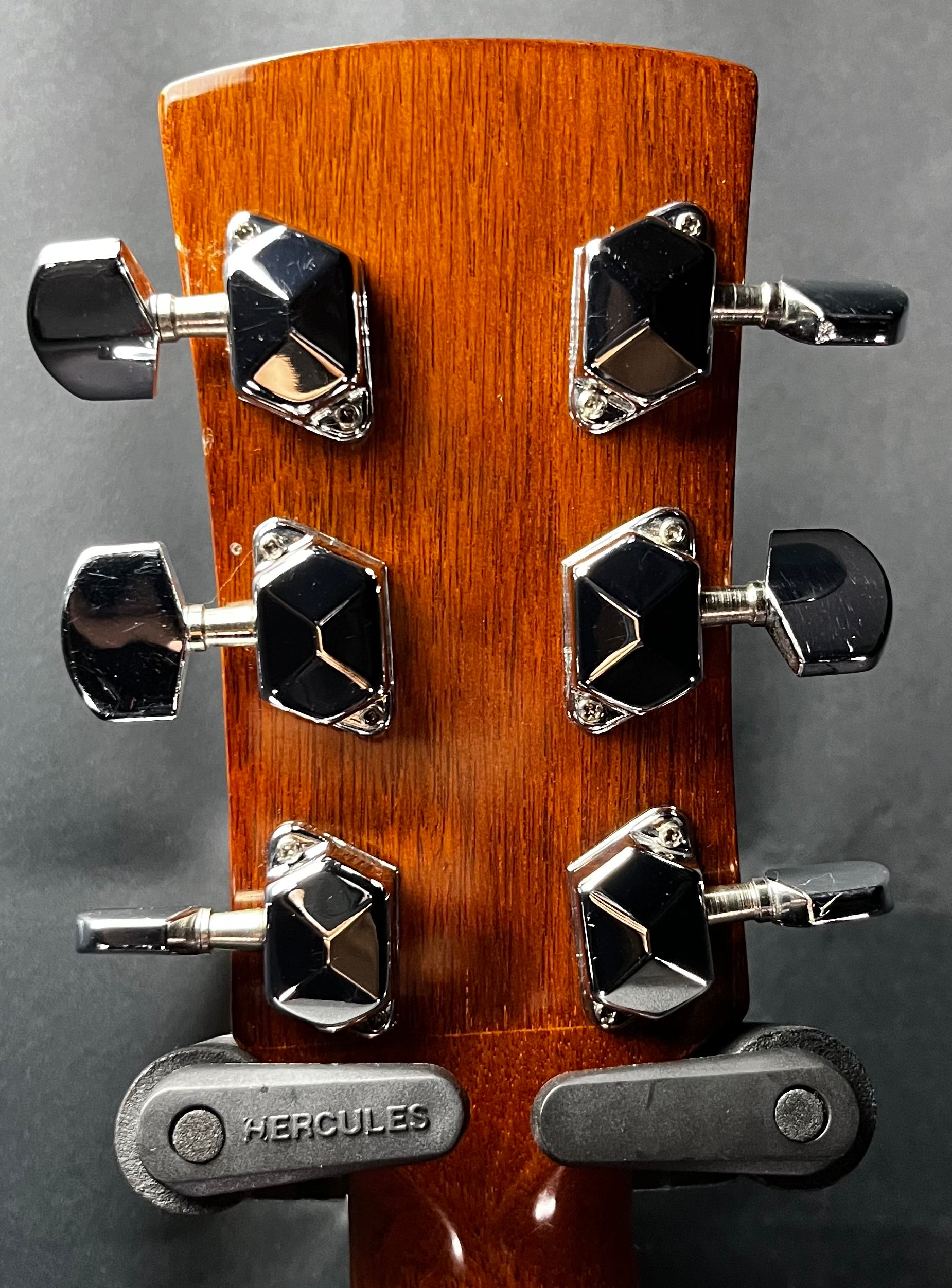 Back of headstock of Used Ibanez PF4 Natural Acoustic TFW389