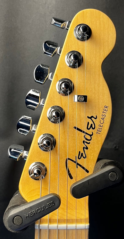 Headstock of Used 2017 Fender American Elite Telecaster Butterscotch Blonde w/case TFW392
