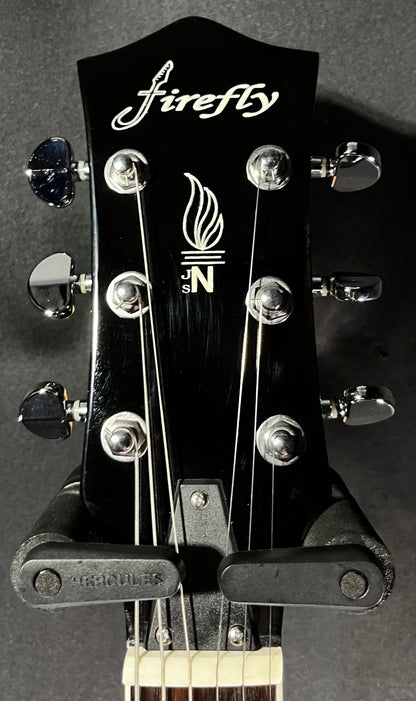 Headstock of Used Firefly FF338 Black TFW407