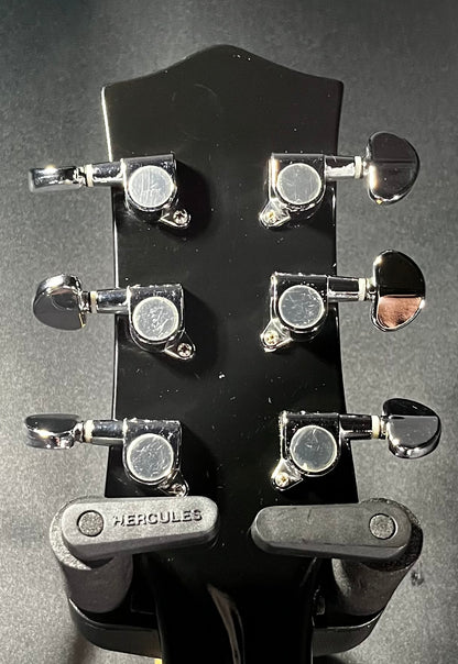 Back of headstock of Used Firefly FF338 Black TFW407