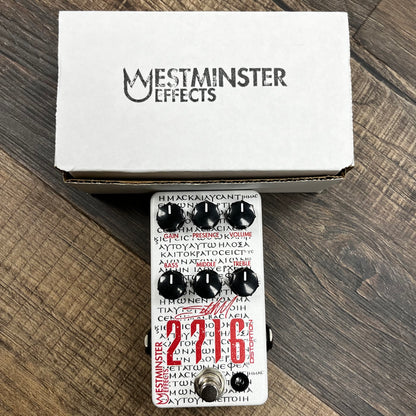 Top of w/box of Used Westminster Effects 2716 Seth Morrison Signature Distortion Pedal w/Box TFW418