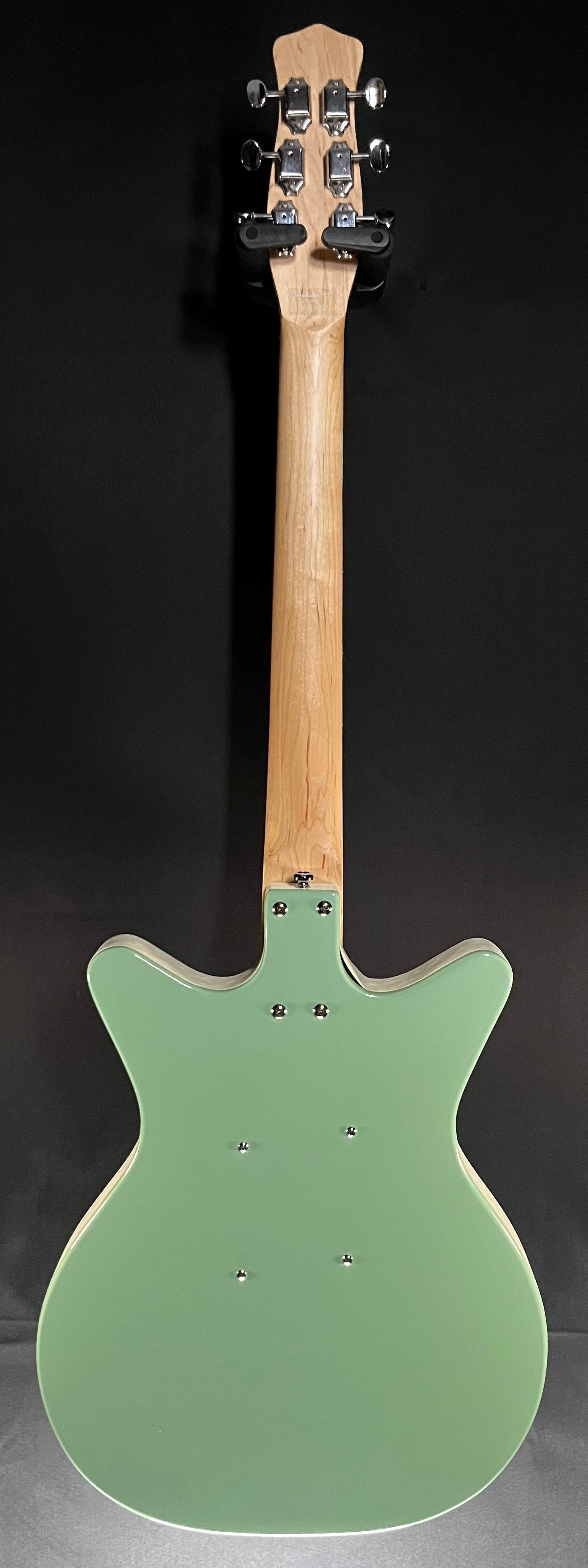 Full back of Used Danelectro Stock '59 Electric Guitar Aqua TFW424