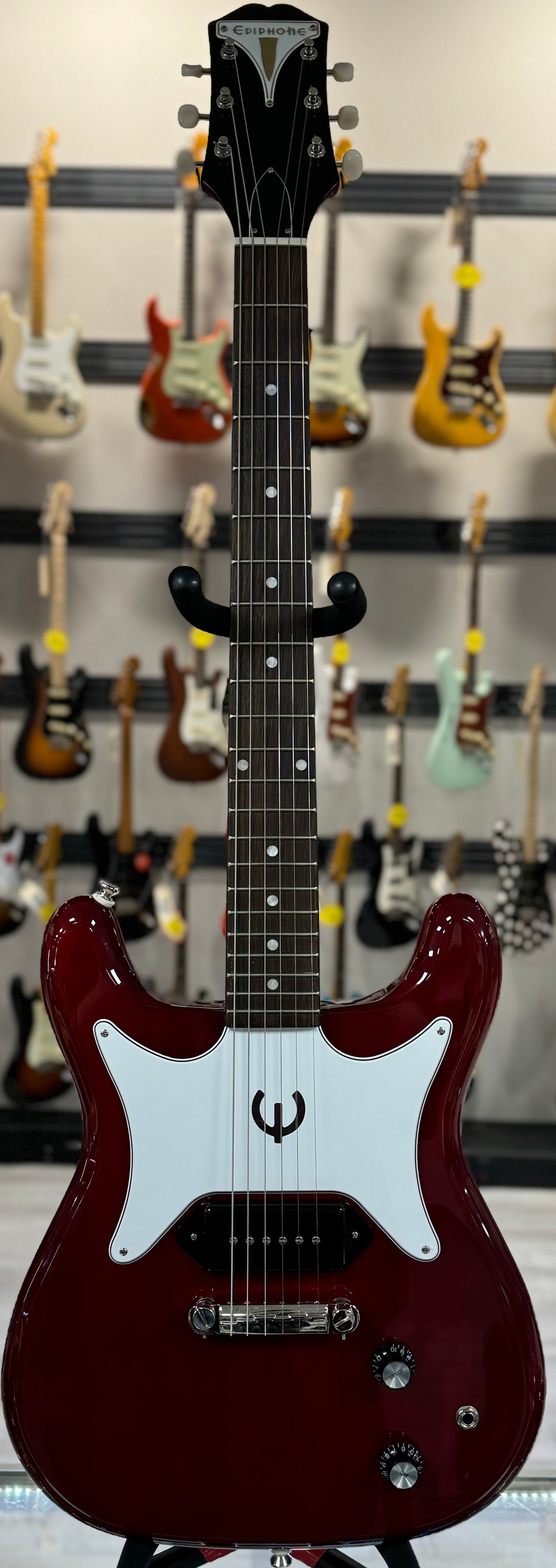 Full front of Used Epiphone Coronet Cherry