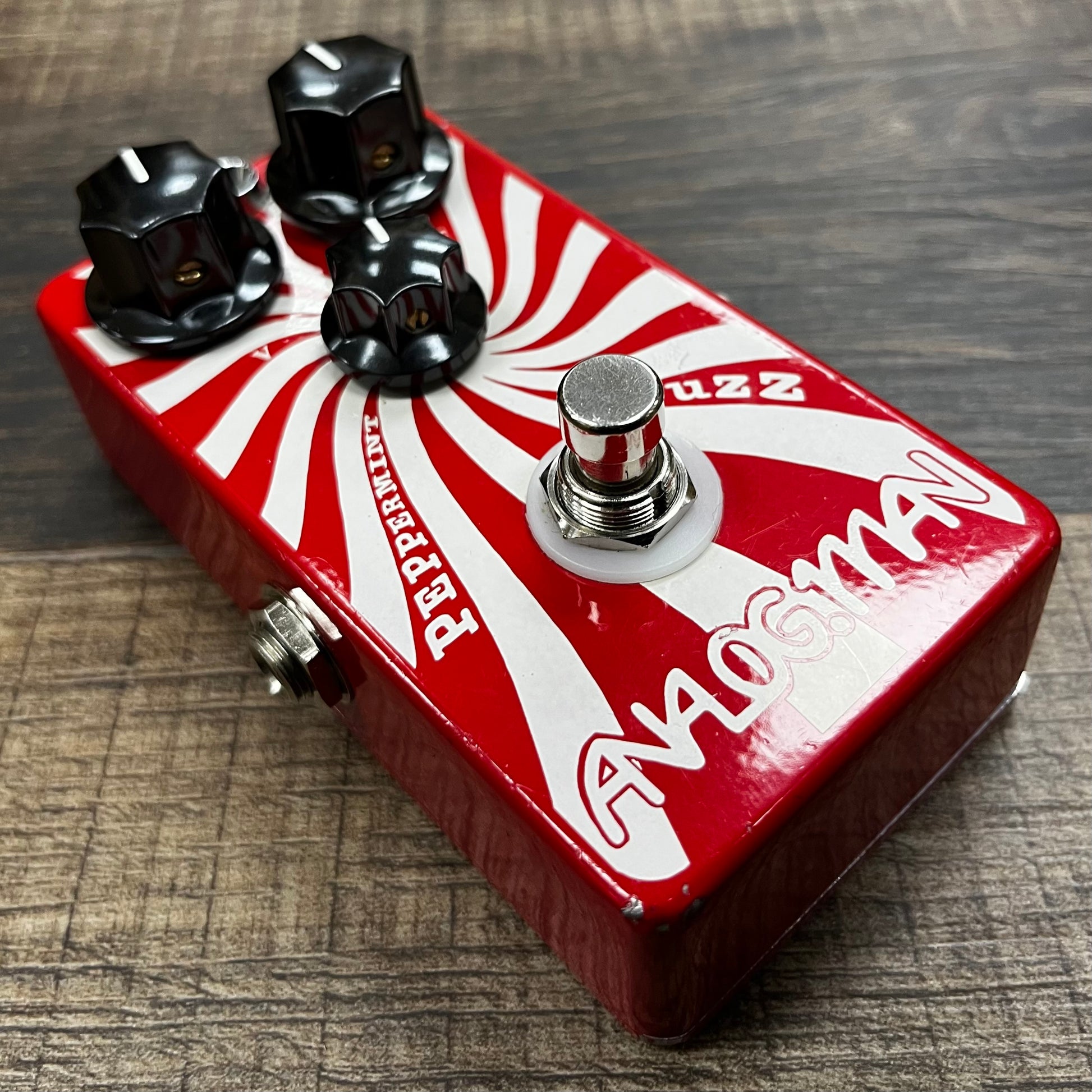 Side of Used Analog.Man Peppermint Fuzz Pedal TFW429