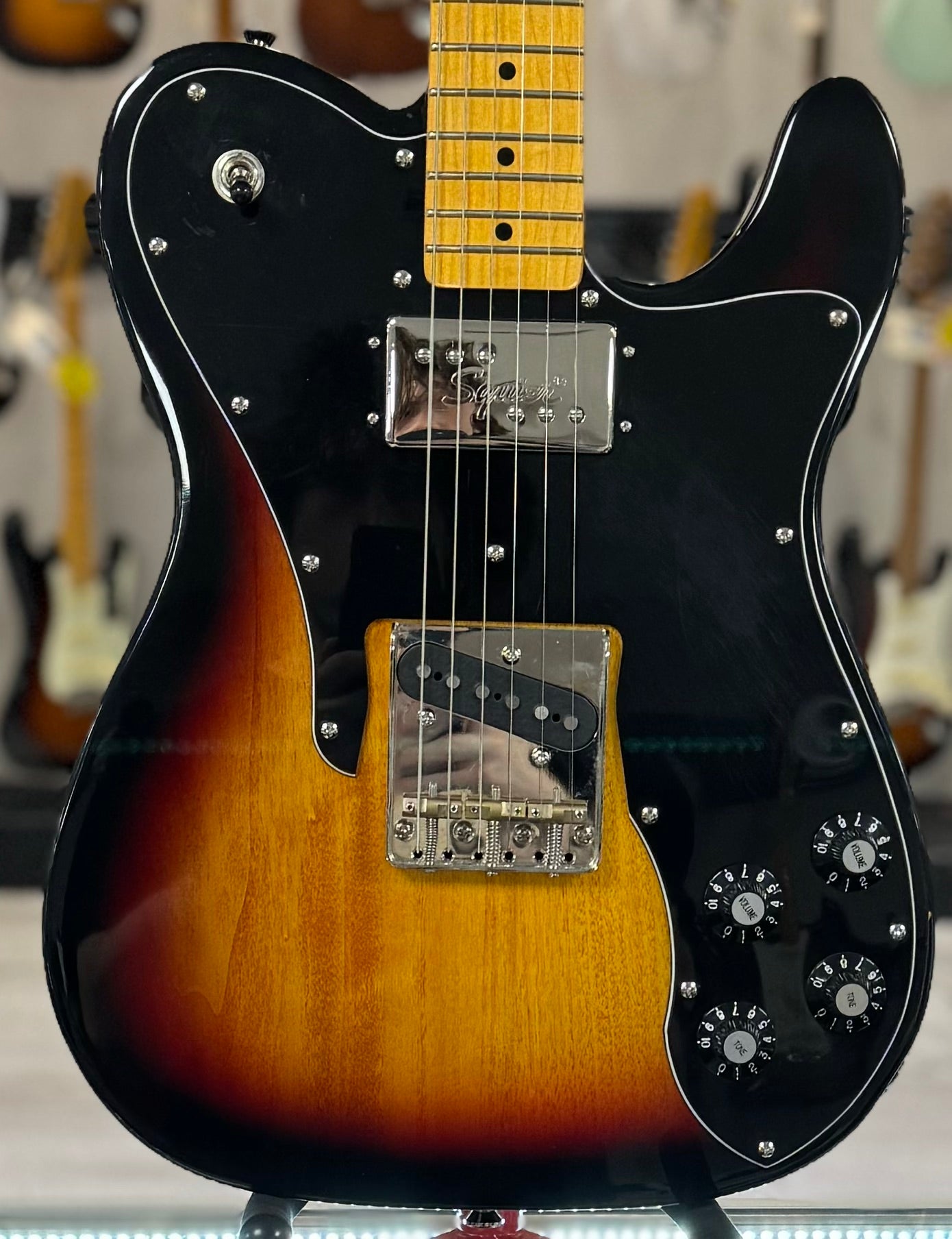 Front of Used Squier Classic Vibe 70s Telecaster Custom 3 Color Sunburst