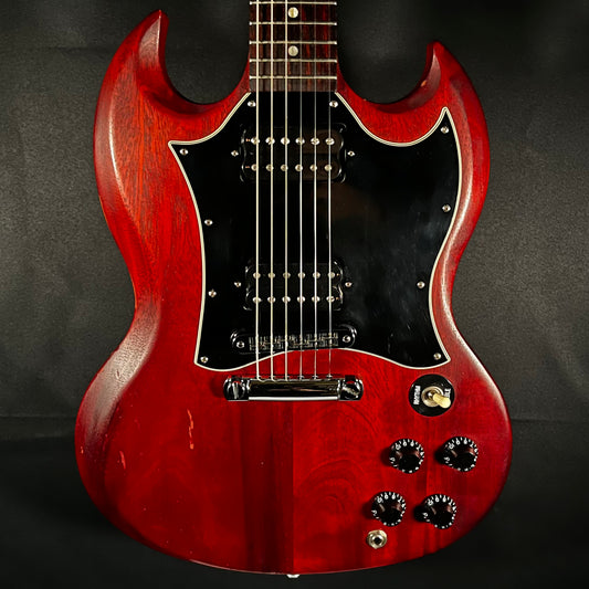 Front of Used 2008 Gibson SG Studio Satin Cherry w/Bag TFW435