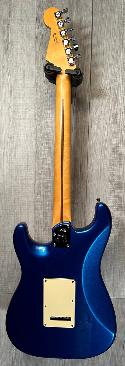 Full back of Used 2020 Fender Ultra Stratocaster HSS RW Cobra Blue w/case TSS3536