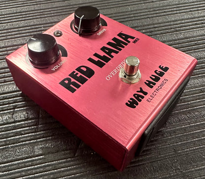 Side of Used Way Huge WHE203 Red Llama Overdrive Pedal TSS3547