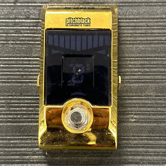 Top of Used Korg Pitchblack Chromatic Tuner Pedal Gold TSS3546