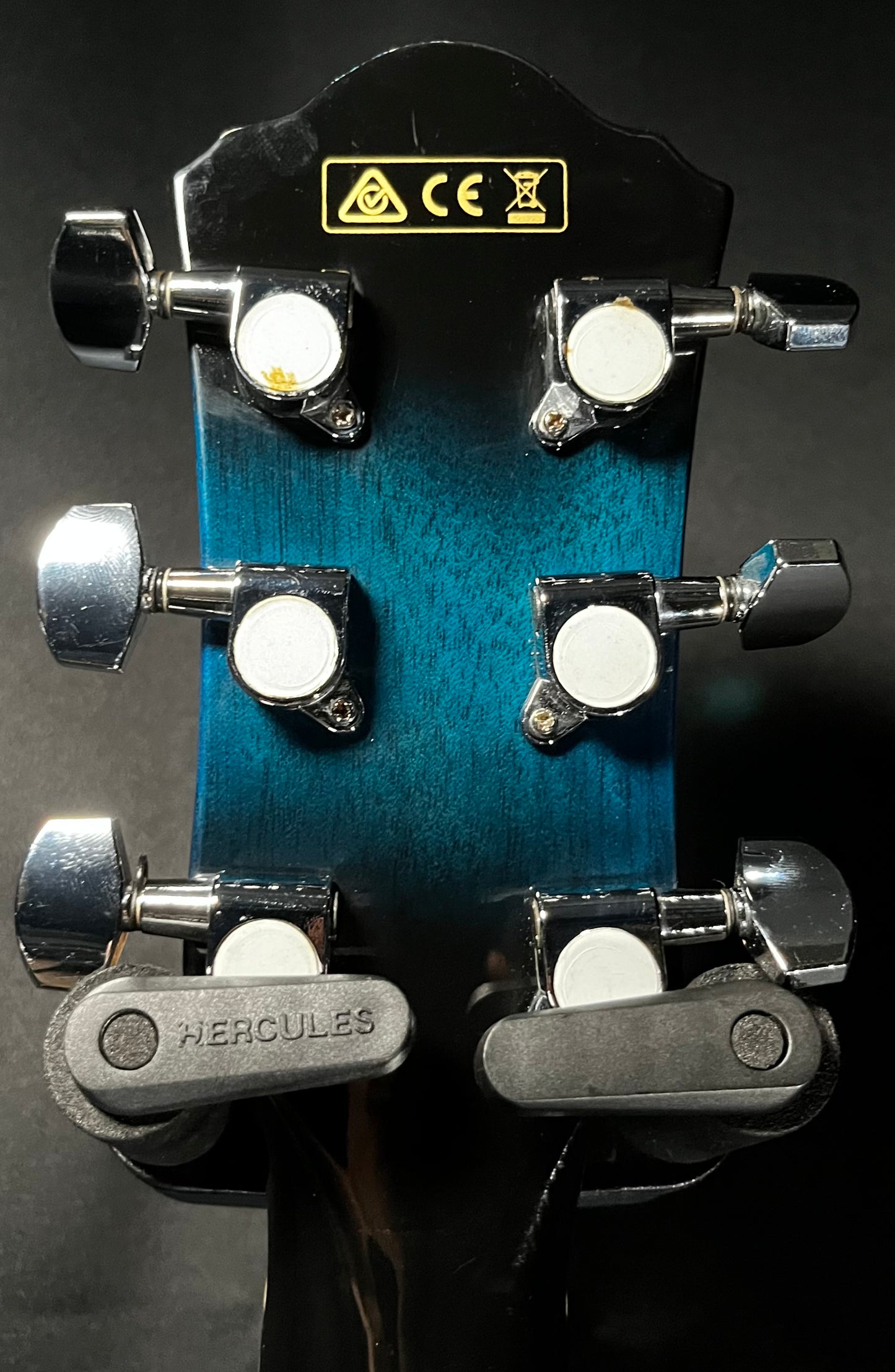 Back of headstock of Used Ibanez V70CE-TBS Dreadnought Acoustic Transparent Blue Burst TFW450