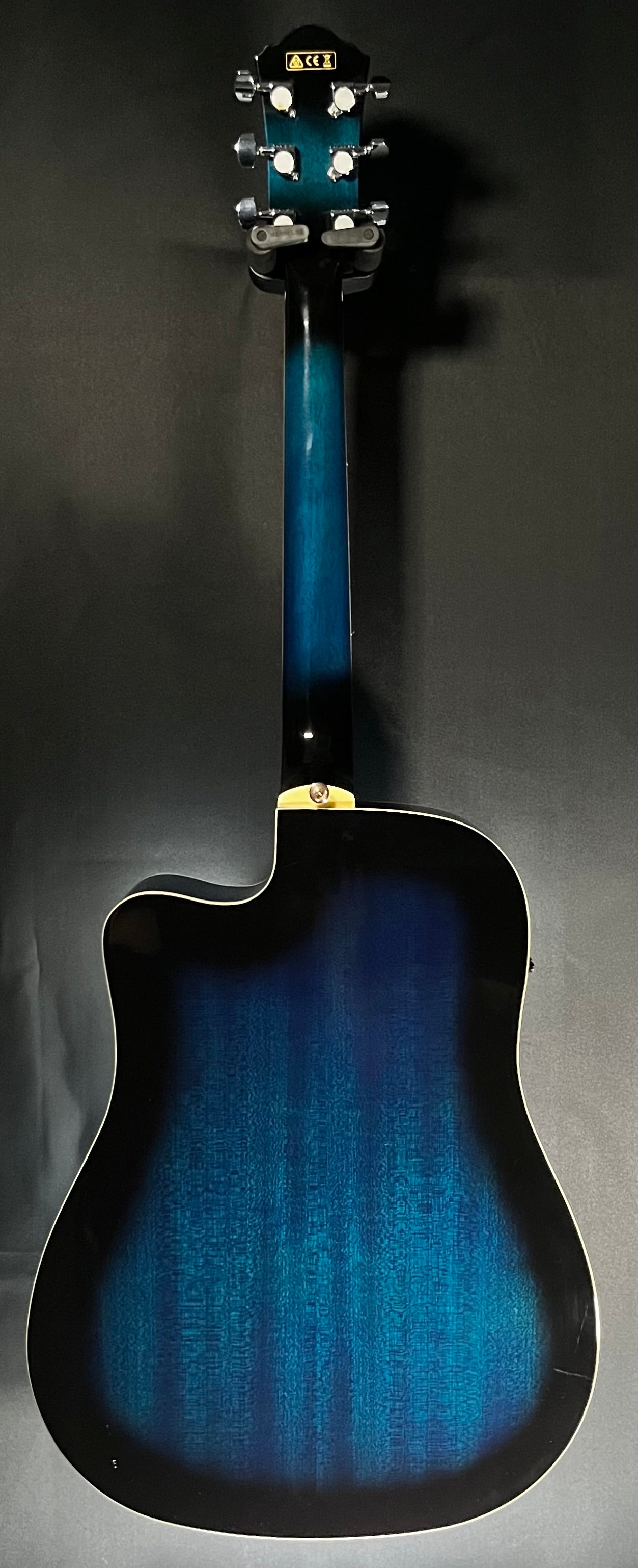 Full back of Used Ibanez V70CE-TBS Dreadnought Acoustic Transparent Blue Burst TFW450