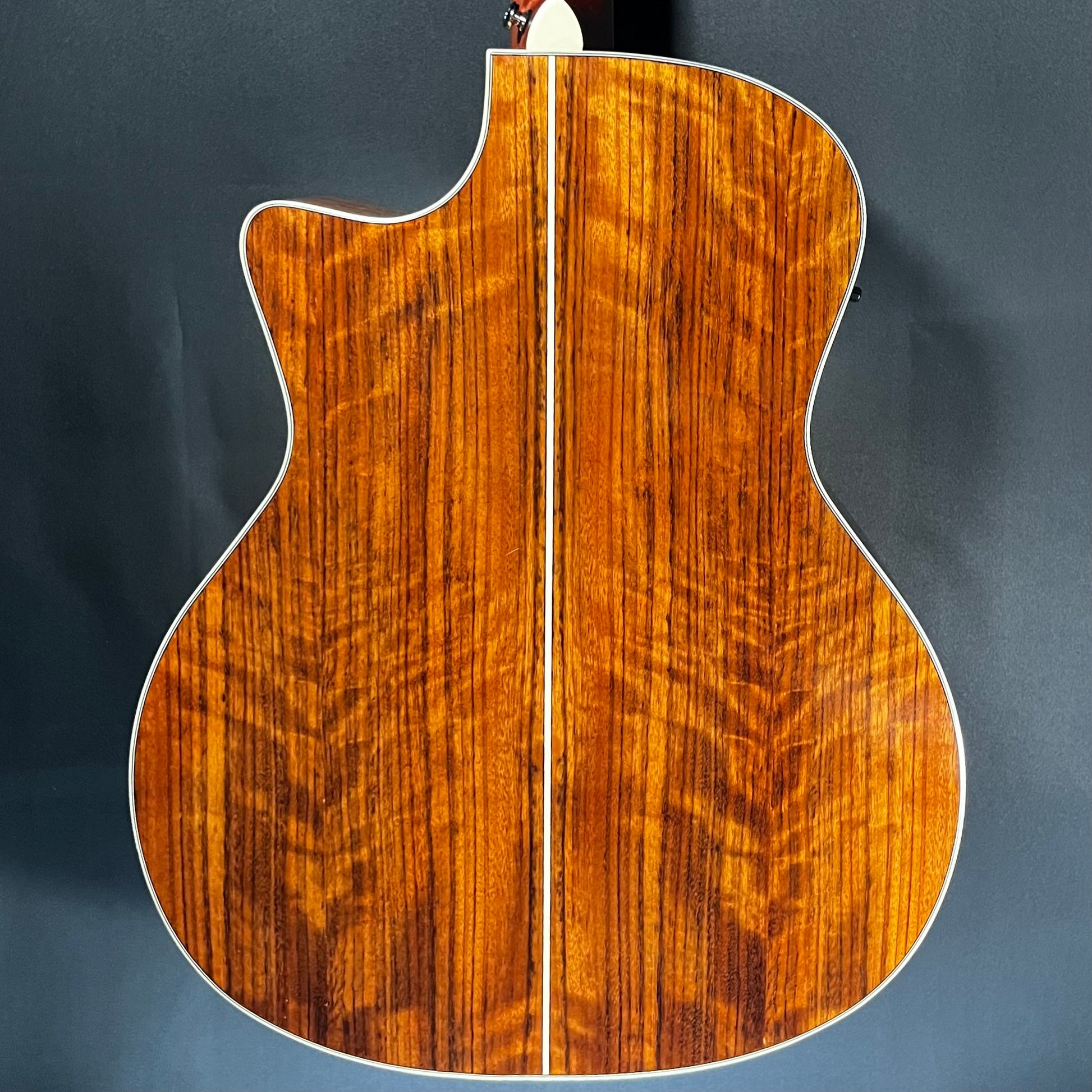 Back of Used D'Angelico Premier Series Gramercy CS Cutaway Orchestra Acoustic-Electric Guitar Vintage Natural TFW452