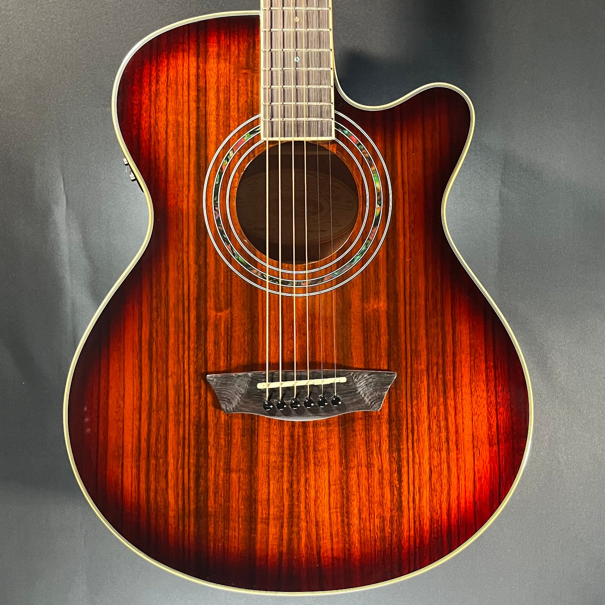 Front of Used Washburn EA55G-A-U Sunburst TFW455