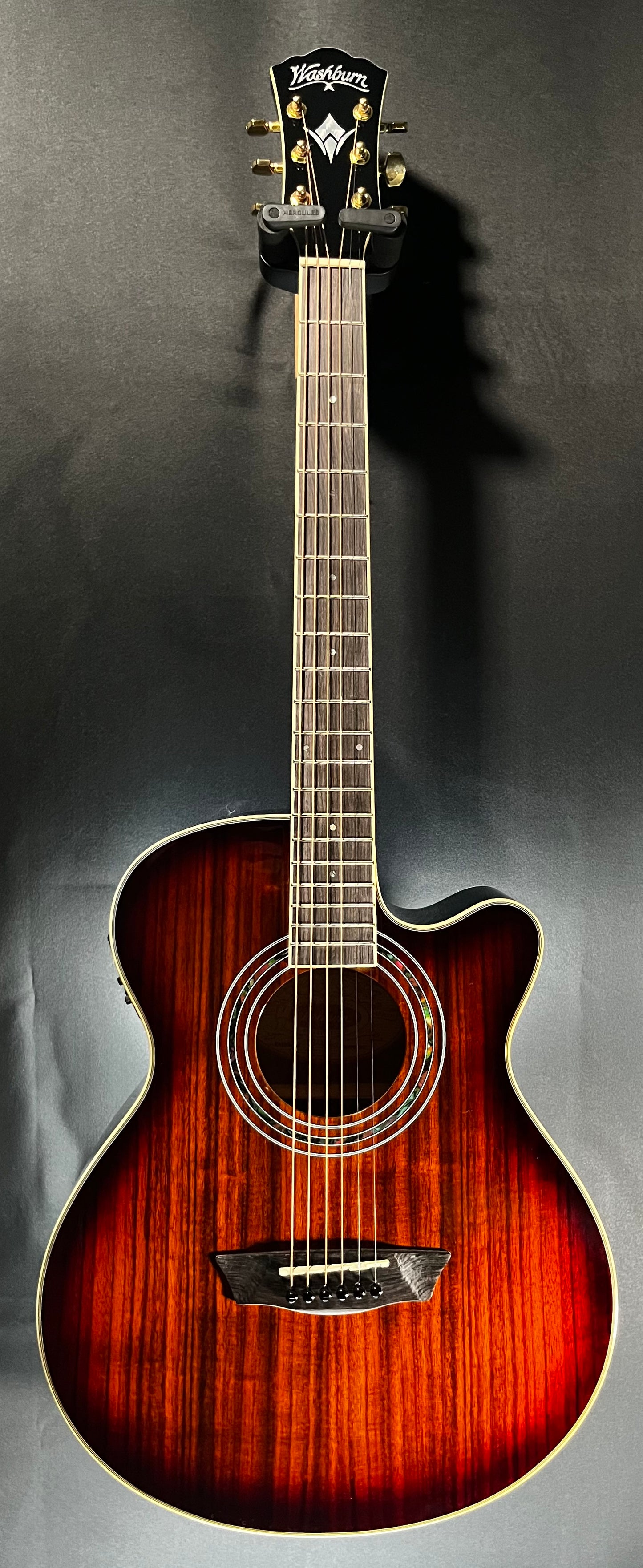 Full front of Used Washburn EA55G-A-U Sunburst TFW455