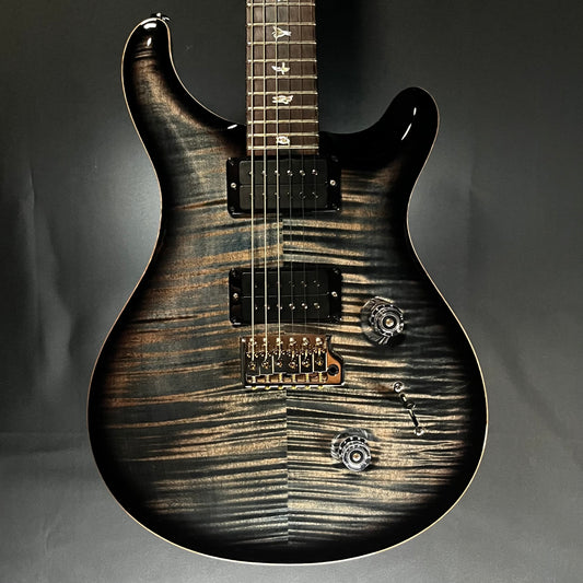 Front of Used 2022 PRS Paul Reed Smith Wood Library Custom 24 Fat Back Faded Whale Blue w/Figured Neck w/Case TFW464