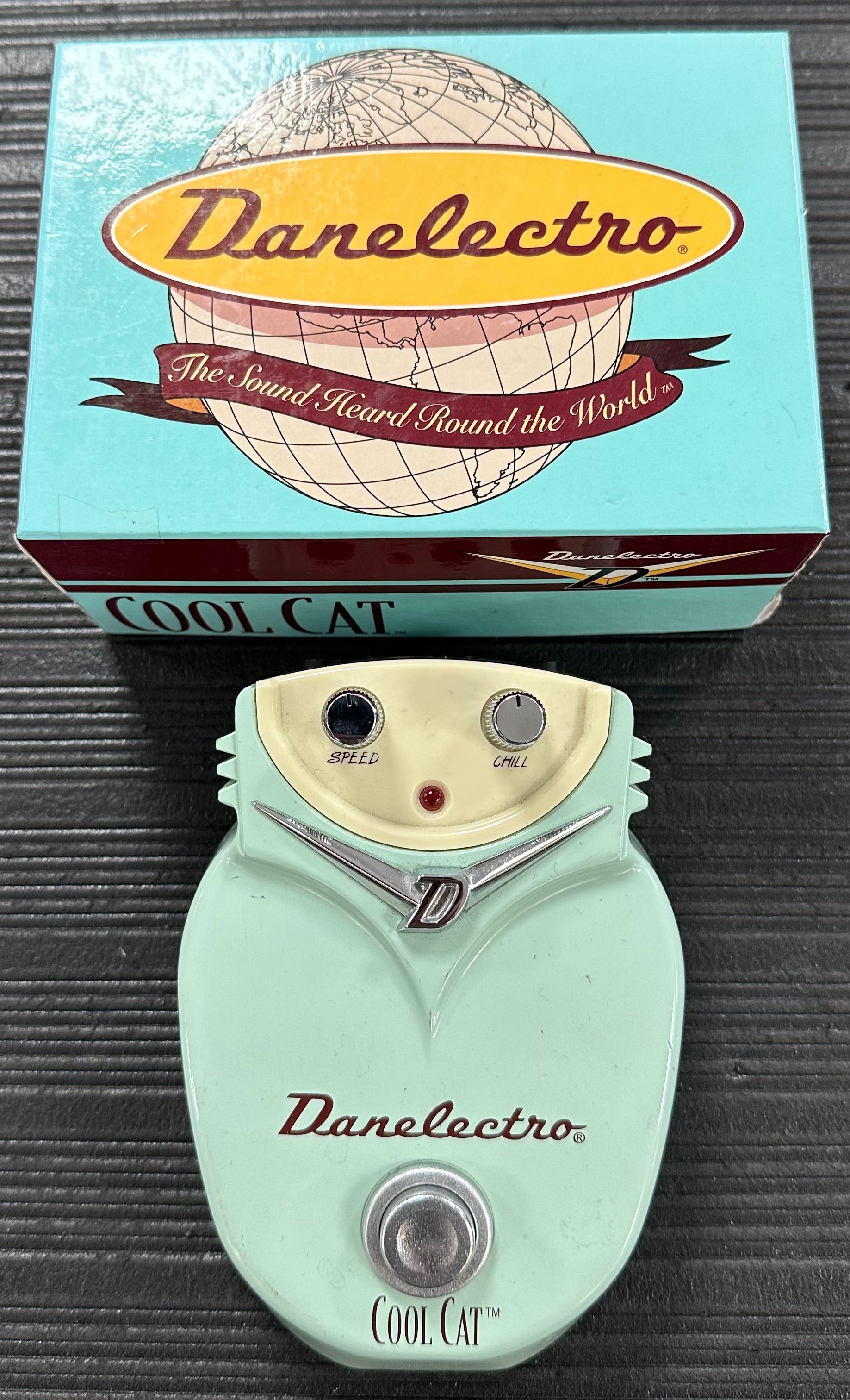 Top with box of Used Danelectro Cool Cat Chorus Pedal w/box TSS3593