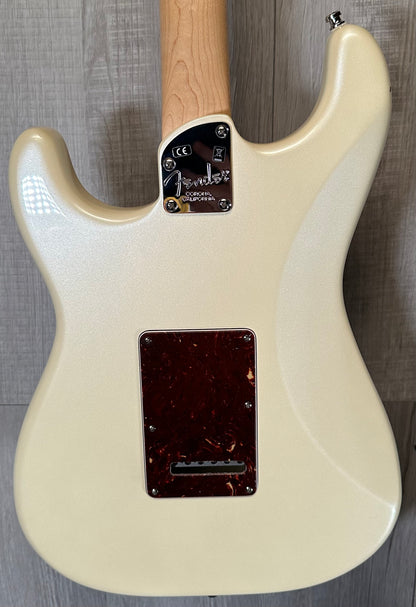 Back of Used 2016 Fender American Elite Stratocaster HSS Shawbucker Olympic Pearl w/case TSS3609