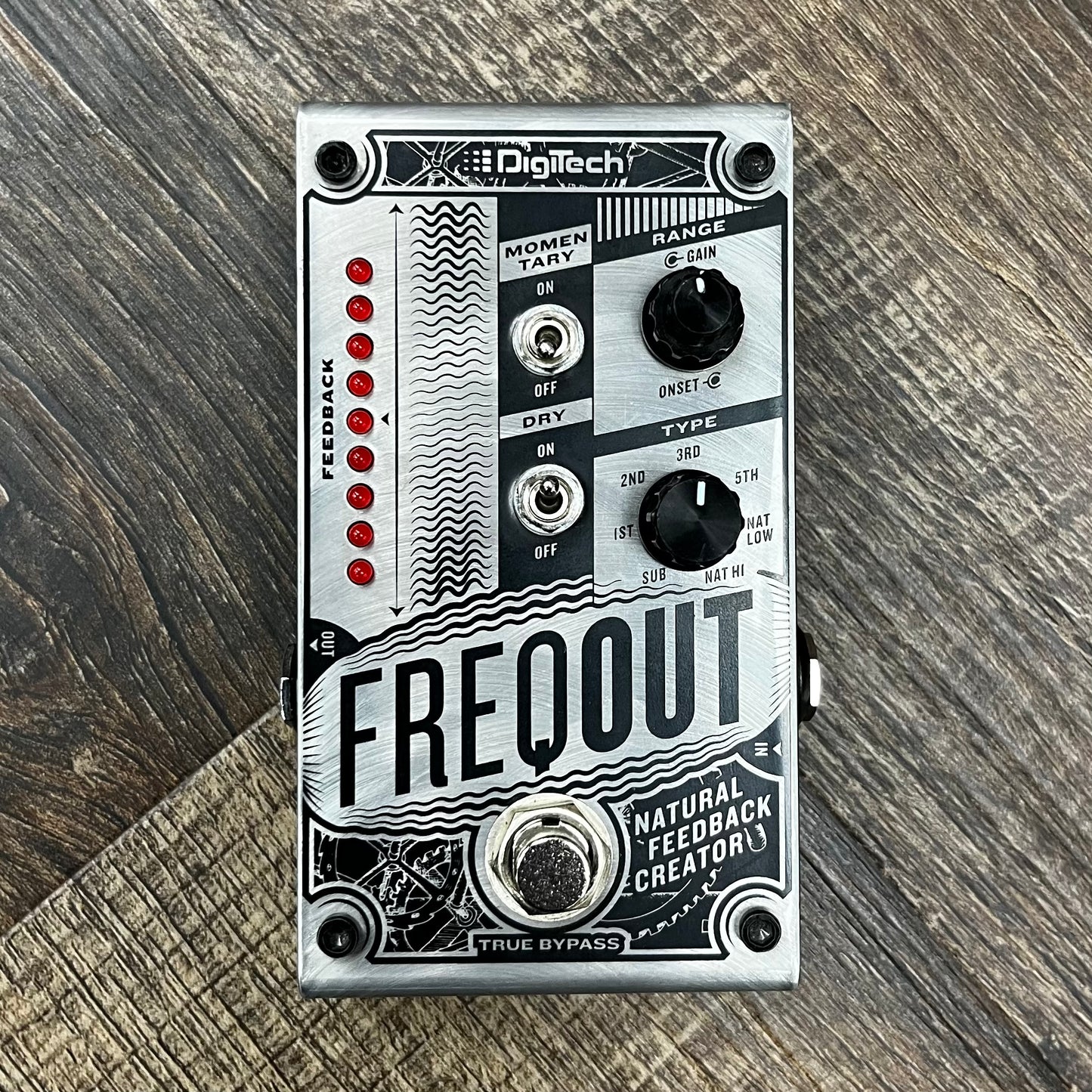 Top of Used Digitech Freqout Natural Feedback Creator Pedal TFW478