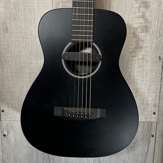 Front of Used Martin LX Black Left Handed w/bag TSS3631