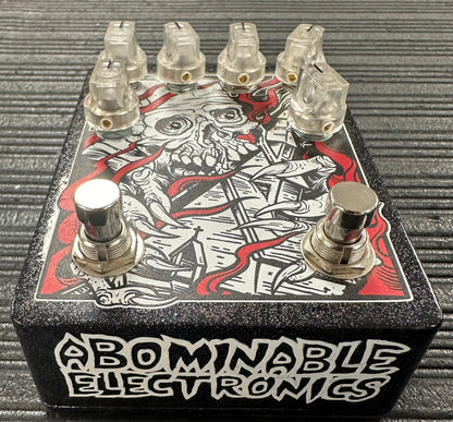 Front of Used Abominable Electronics Throne Torcher Distortion Pedal TSS3602
