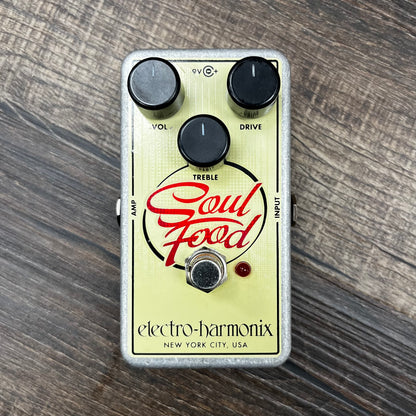 Top of Used EHX Electro-Harmonix Soul Food Transparent Overdrive Pedal TFW484