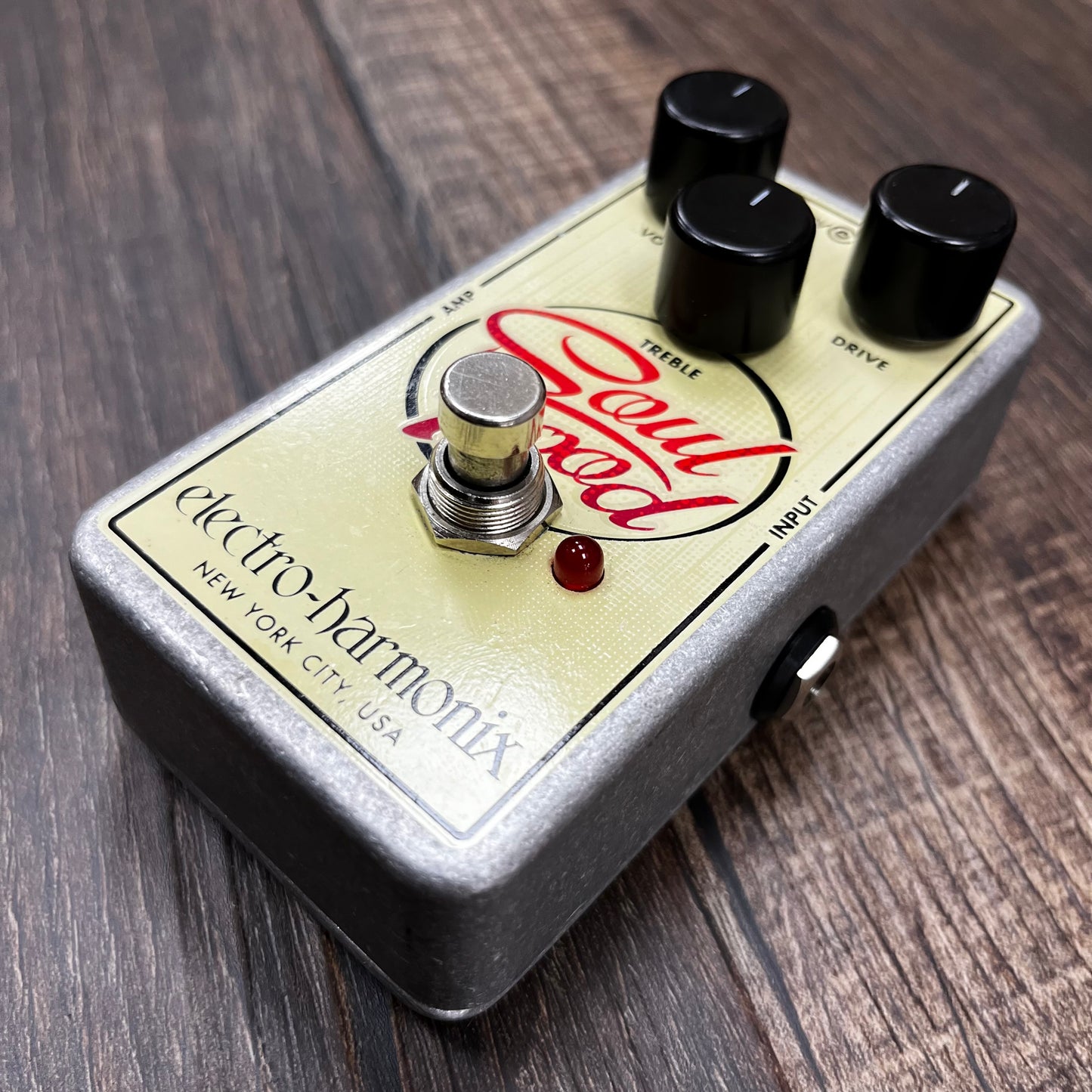 Side of Used EHX Electro-Harmonix Soul Food Transparent Overdrive Pedal TFW484