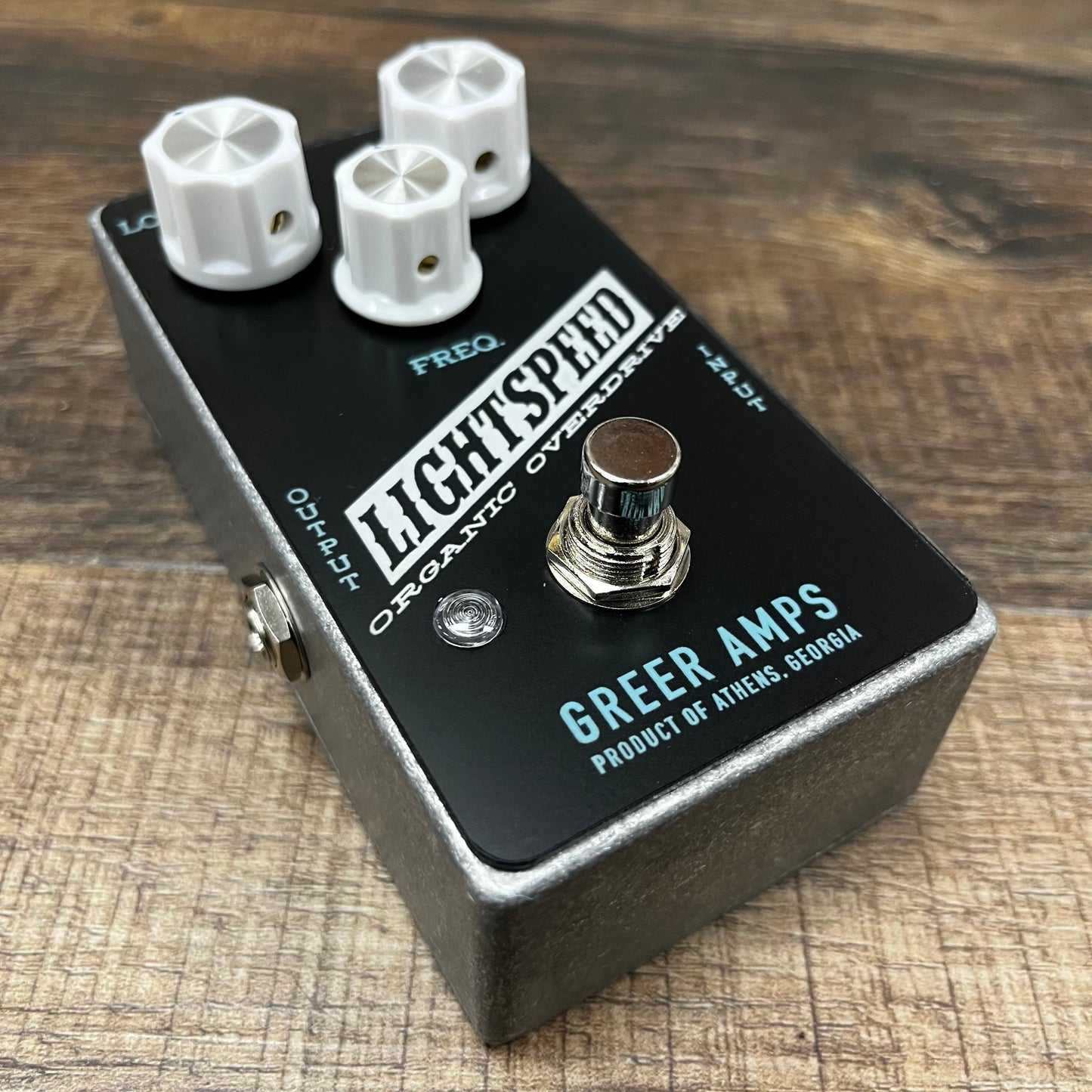 Side of Used Greer Amps Lightspeed Organic Overdrive w/box TFW509