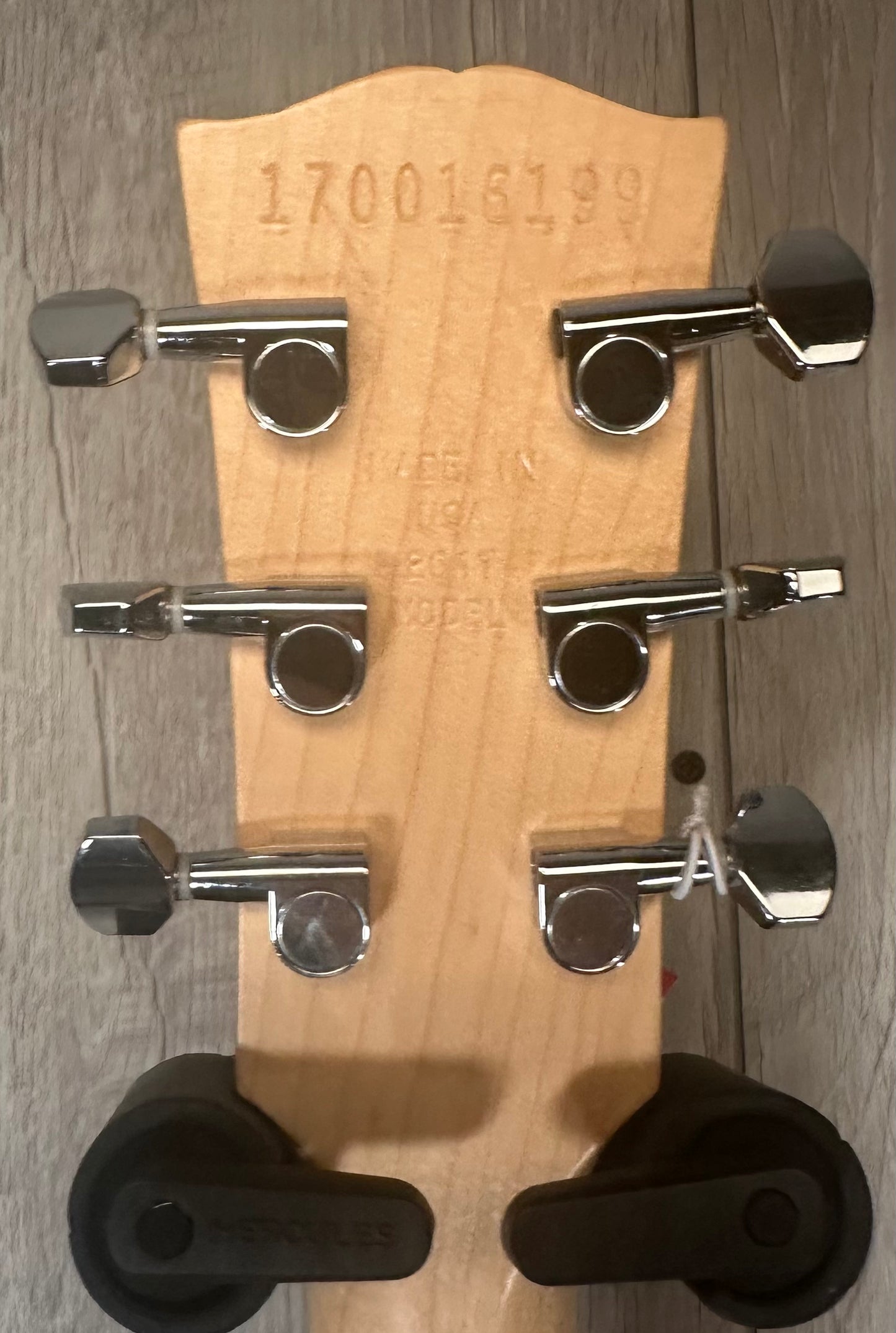 Back of headstock of Used SG Fusion Bright Cherry TSS3740