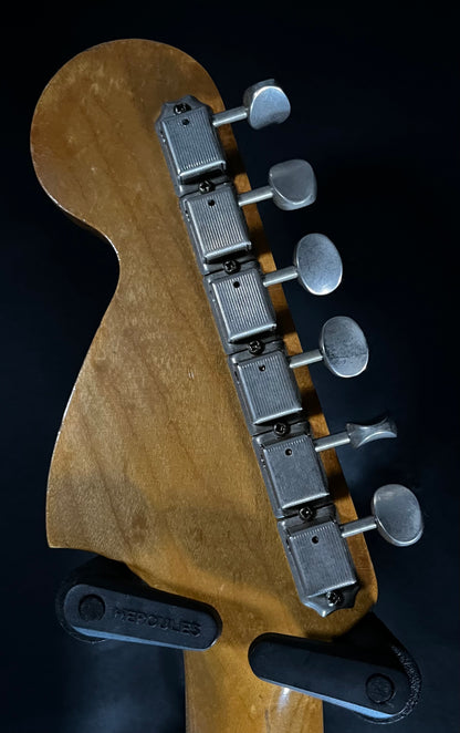 Back of headstock of Used Vintage 1966 Fender Stratocaster 3-Tone Sunburst w/OHSC TFW521