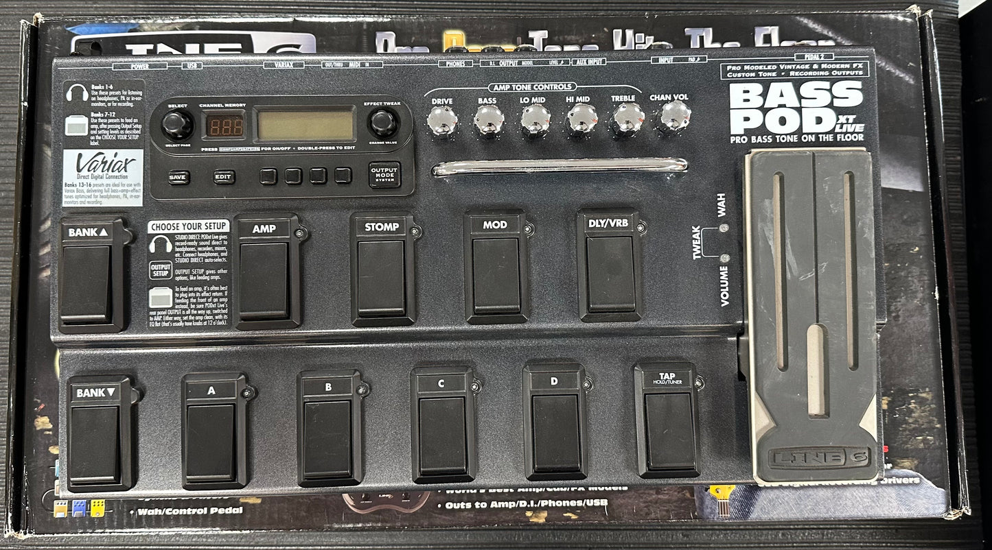 Top with box of Used Line 6 Bass PODXT Live TSS3765