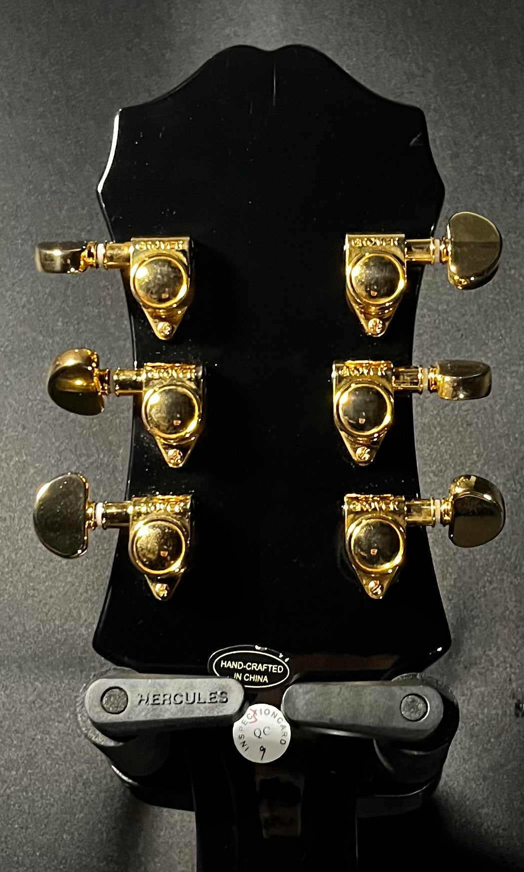 Back of headstock of Used Epiphone Sheraton II Pro Ebony TFW523