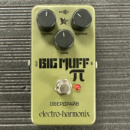 Top of Used EHX Electro Harmonix Green Russina Big Muff Fuzz Pedal w/box TSS3792