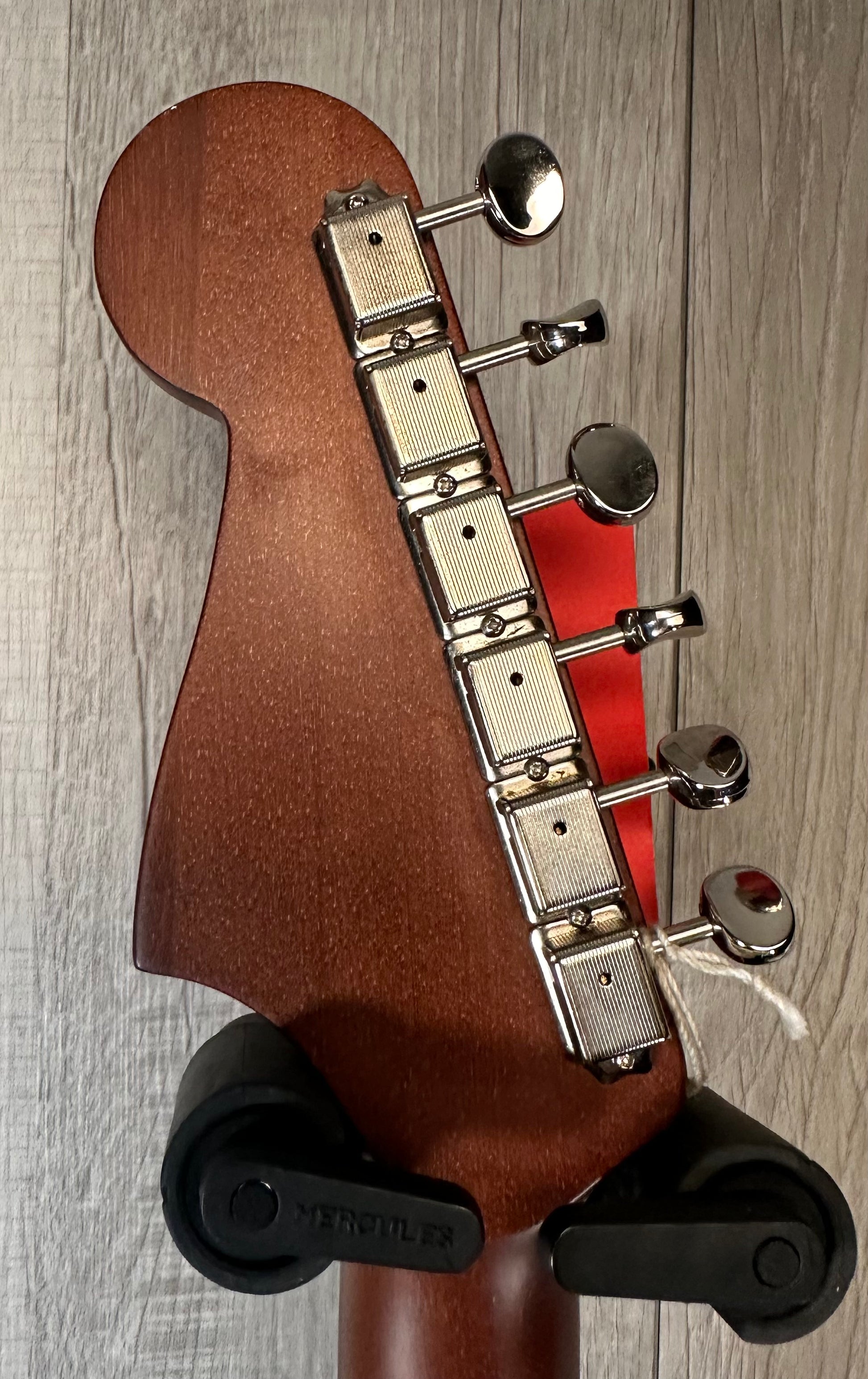 Back of headstock of Used Fender Malibu Player Acoustic Guitar Midnight Satin w/Mahogany Neck TSS3768