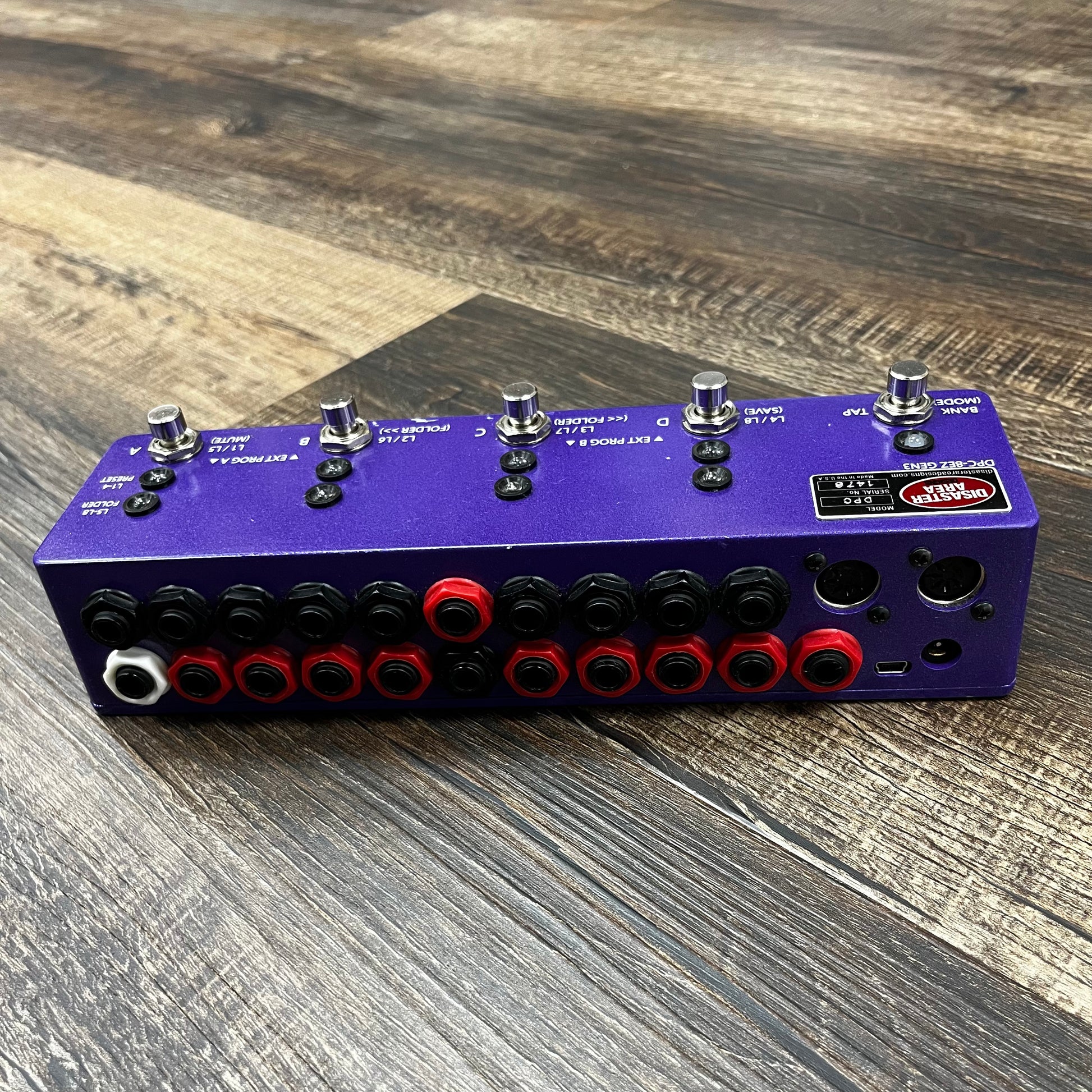 Back of Used Disaster Area DPC-8EZ Gen3 Purple TFW542