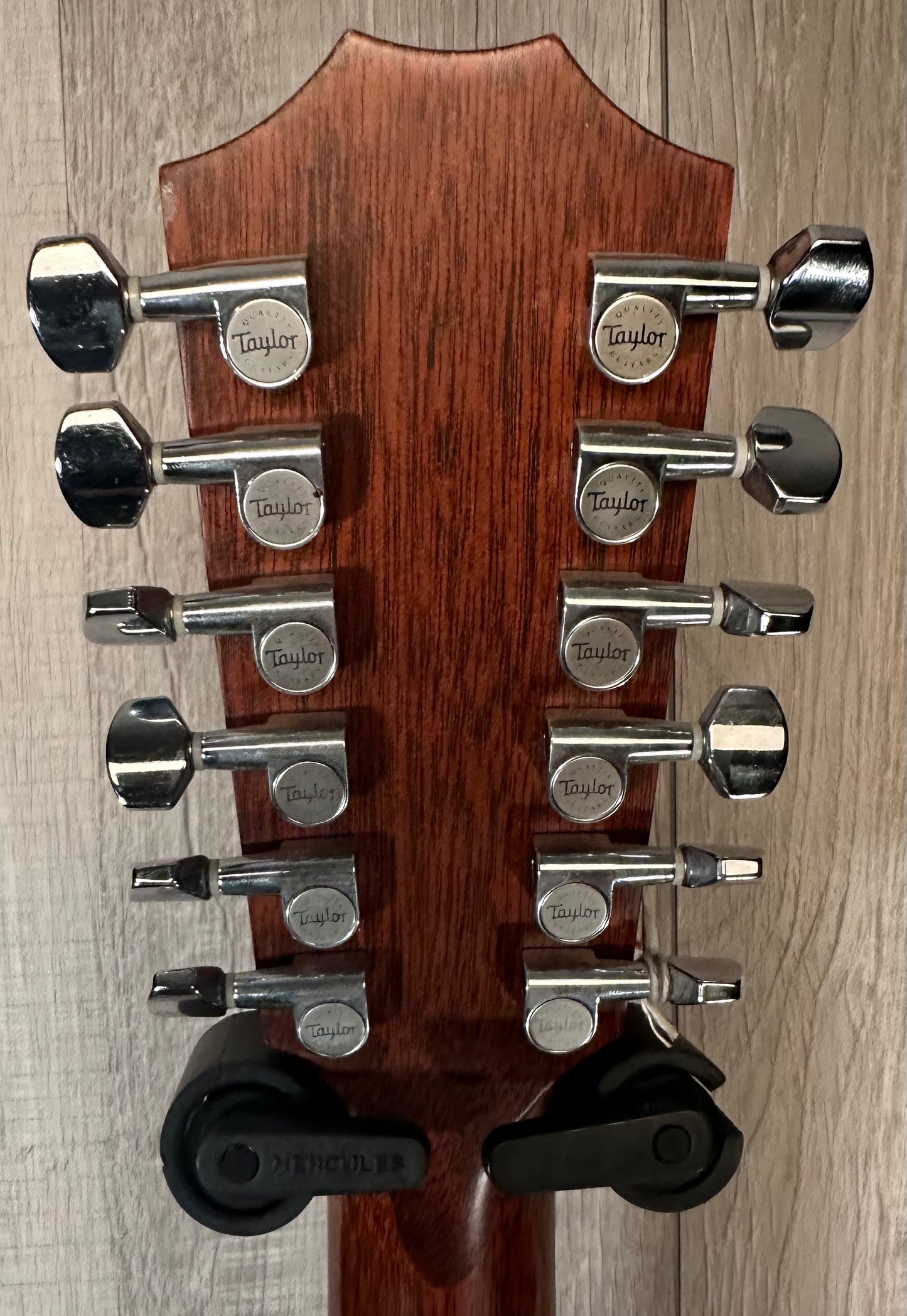 Back of headstock of Used Taylor 355CE 12 String w/ES1 Electronics w/case TSS3810