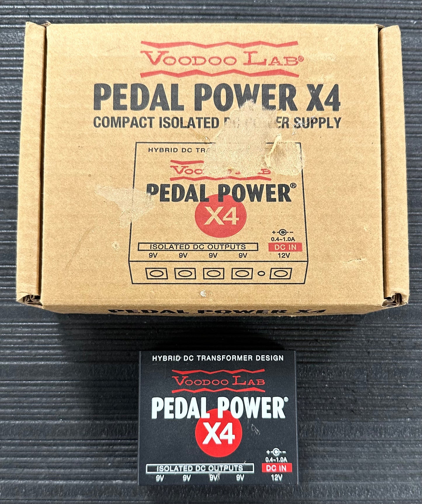 Top with box of Used Voodoo Lab Pedal Power X4 TSS3841