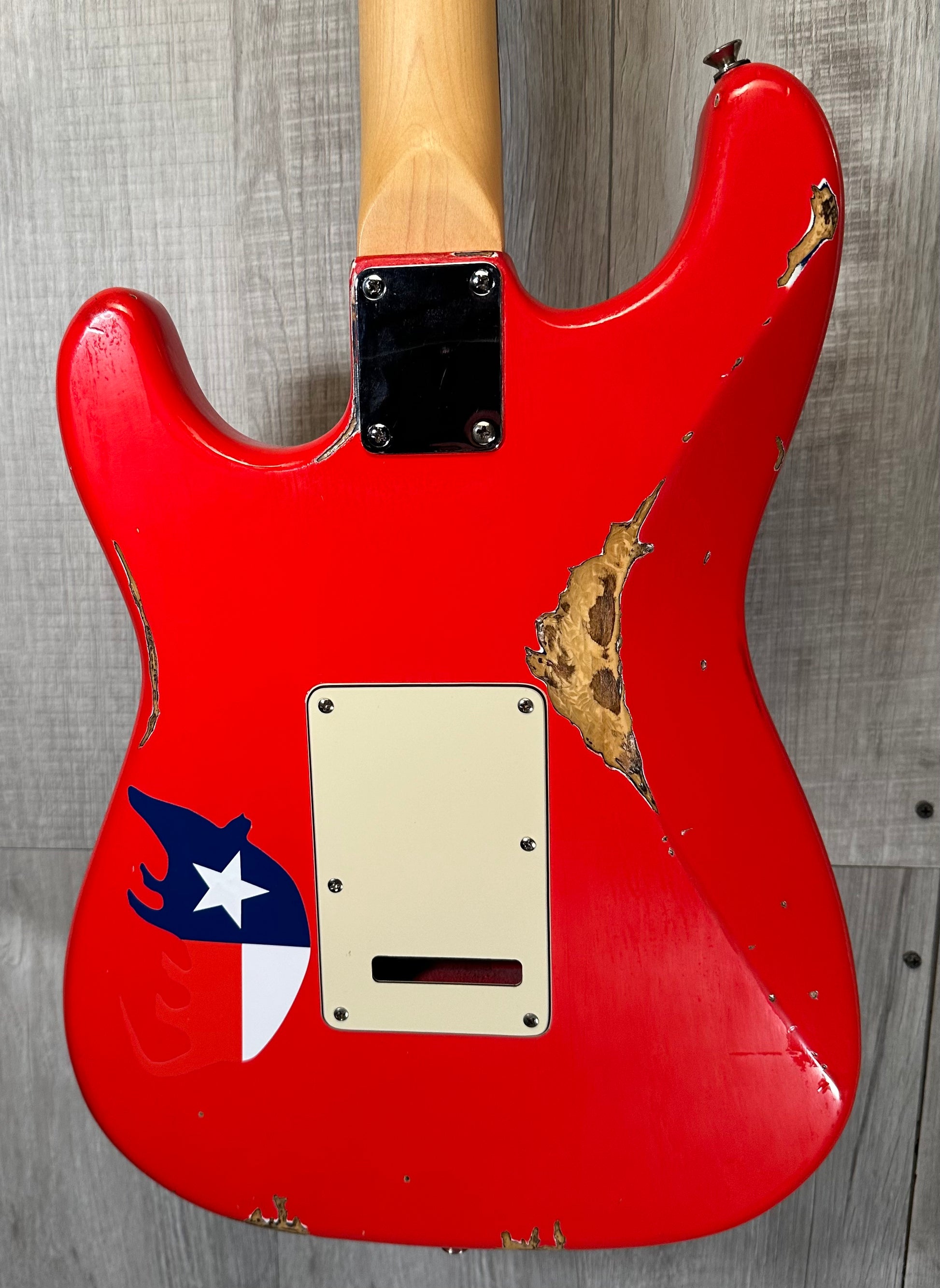 Back of Used S-Type Refinished Relic Guitar w/Player Series Pickups & Obsidian Wiring Harness TSS3865