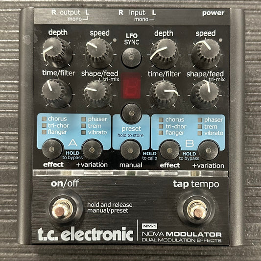 Top of Used TC Electronic NM-1 Nova Modulator Dual Modulation Effects Pedal w/box TSS3890