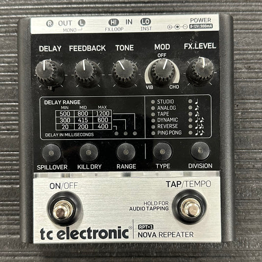 Top of Used TC Electronic RPT-1 Nova Repeater Delay Pedal w/box TSS3891