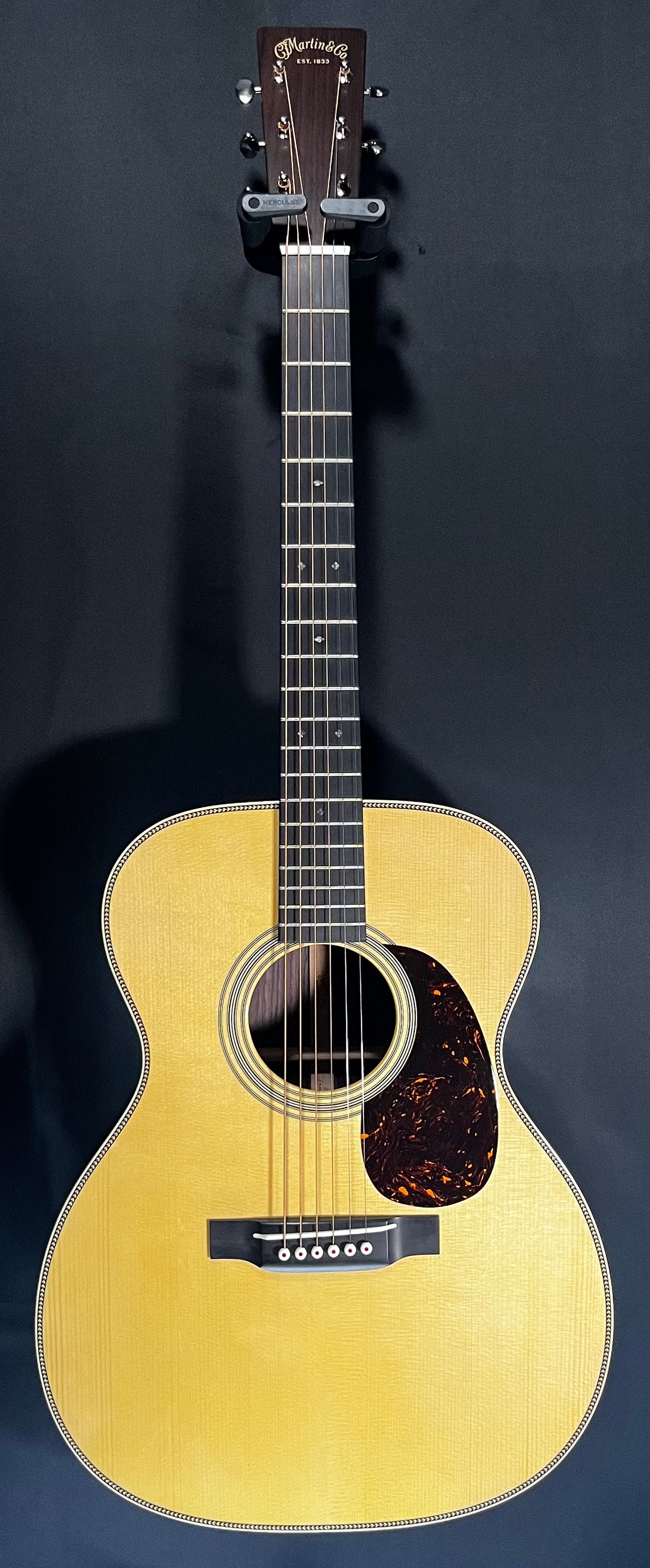 Full front of Used Martin Select 28-Style Herringbone 000-28 Acoustic Guitar Adirondack/Indian Rosewood TFW591