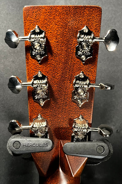 Back of headstock of Used Martin Select 28-Style Herringbone 000-28 Acoustic Guitar Adirondack/Indian Rosewood TFW591