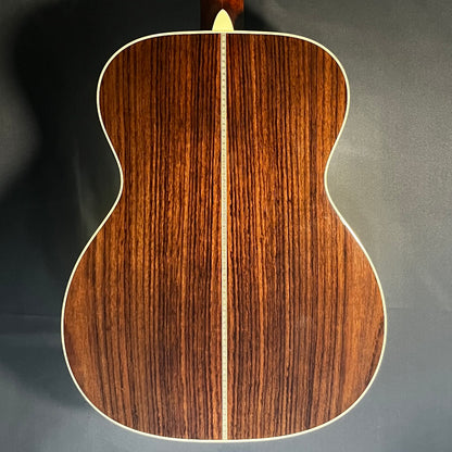 Back of Used Martin Select 28-Style Herringbone 000-28 Acoustic Guitar Adirondack/Indian Rosewood TFW591