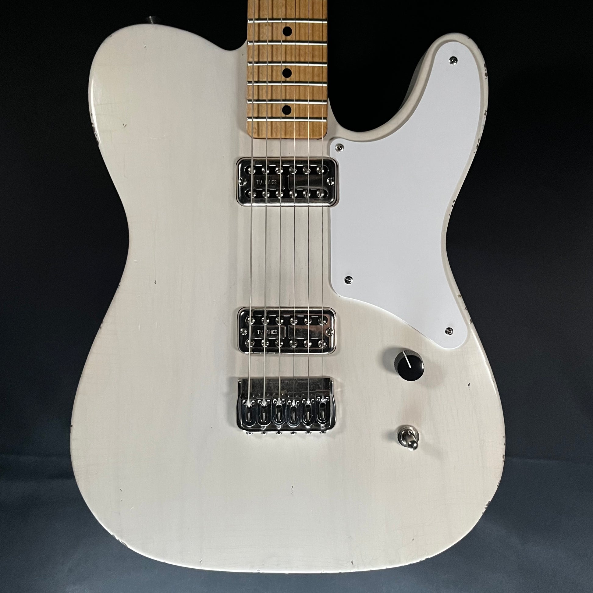 Front of Used Steadfast Guitars "La Cabronita" Translucent White w/Case TFW602