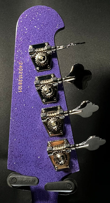 Back of headstock of Used Epiphone Exclusive '64 Thunderbird Bass Purple Sparkle w/bag TFW603