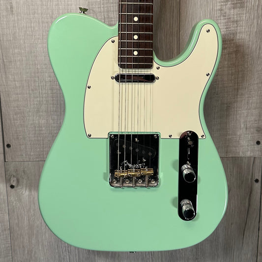Front of Used 2017 Fender Limited Edition American Professional Telecaster Rosewood Neck Sea Foam Green w/case TSS3930