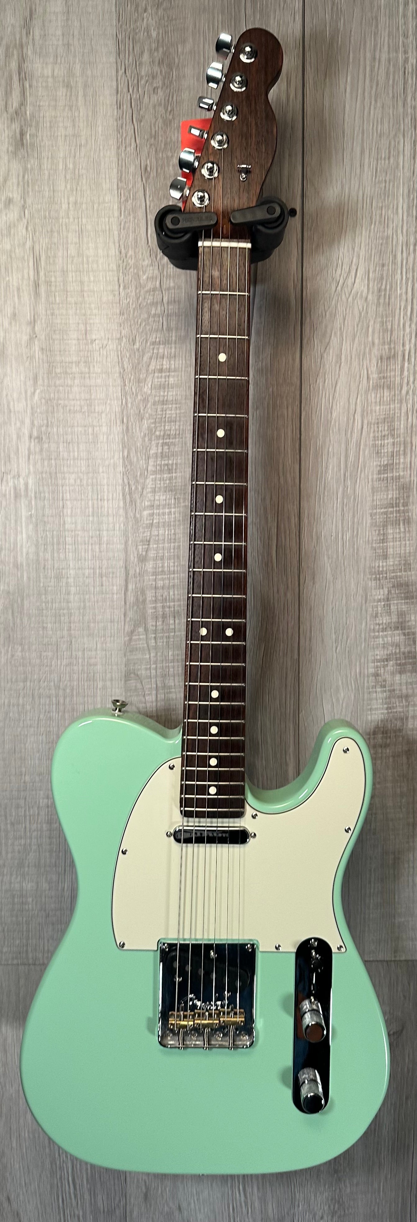 Full front of Used 2017 Fender Limited Edition American Professional Telecaster Rosewood Neck Sea Foam Green w/case TSS3930